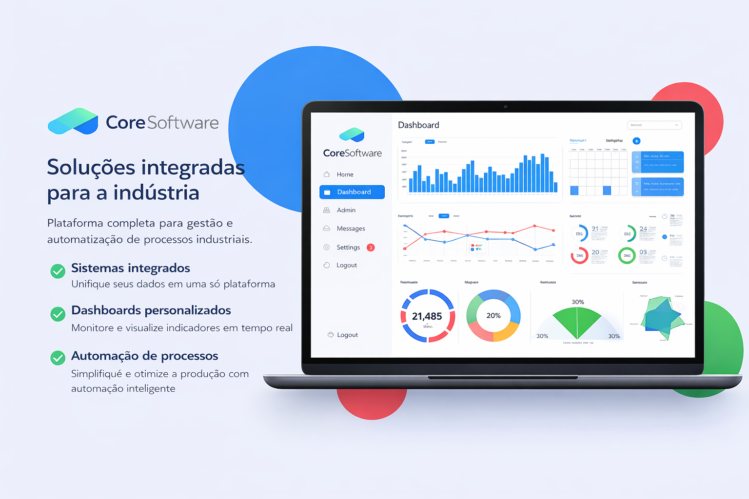 Operação industrial com automação e monitoramento digital